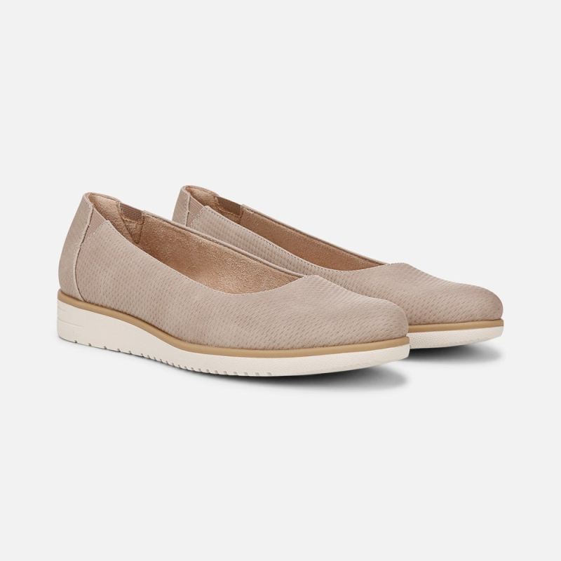 Naturalizer Women's SOUL Idea Ballet Flat - Warm Taupe Tan Faux Leather