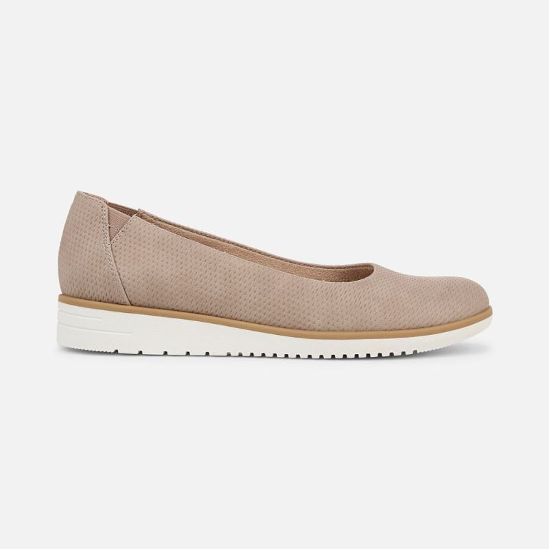 Naturalizer Women's SOUL Idea Ballet Flat - Warm Taupe Tan Faux Leather