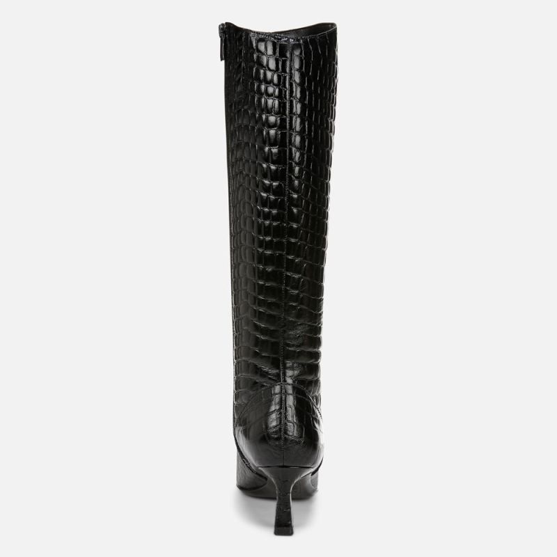 Naturalizer Women's Deesha Wide Calf Knee High Boot - Black Croco Leather