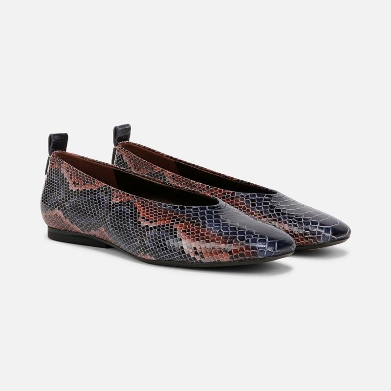 Naturalizer Women's 27 Edit Carla Flat - Blue Snake Print Leather