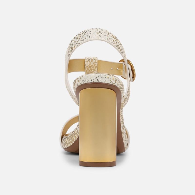 Naturalizer Women's Jordis Dress Sandal - White / Gold Leather