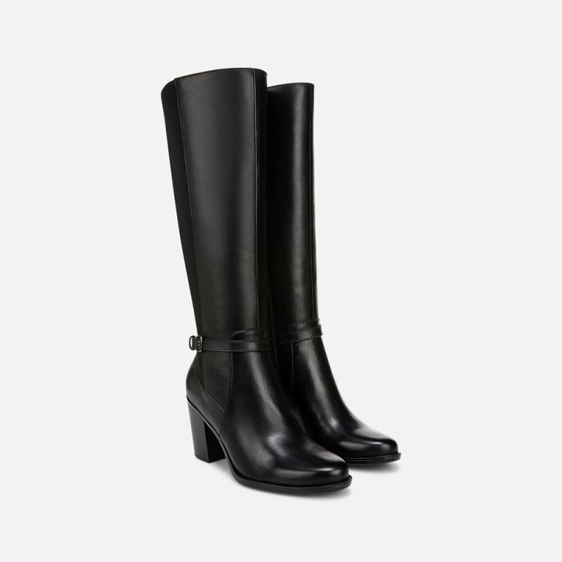 Naturalizer Women's Kalina Stretch Knee High Boot - Black Leather \u0026 Fabric