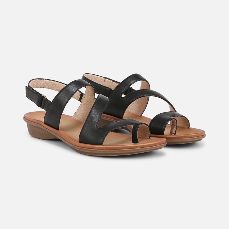 Naturalizer Women's Soul Shakina Sandal - Black Faux Leather