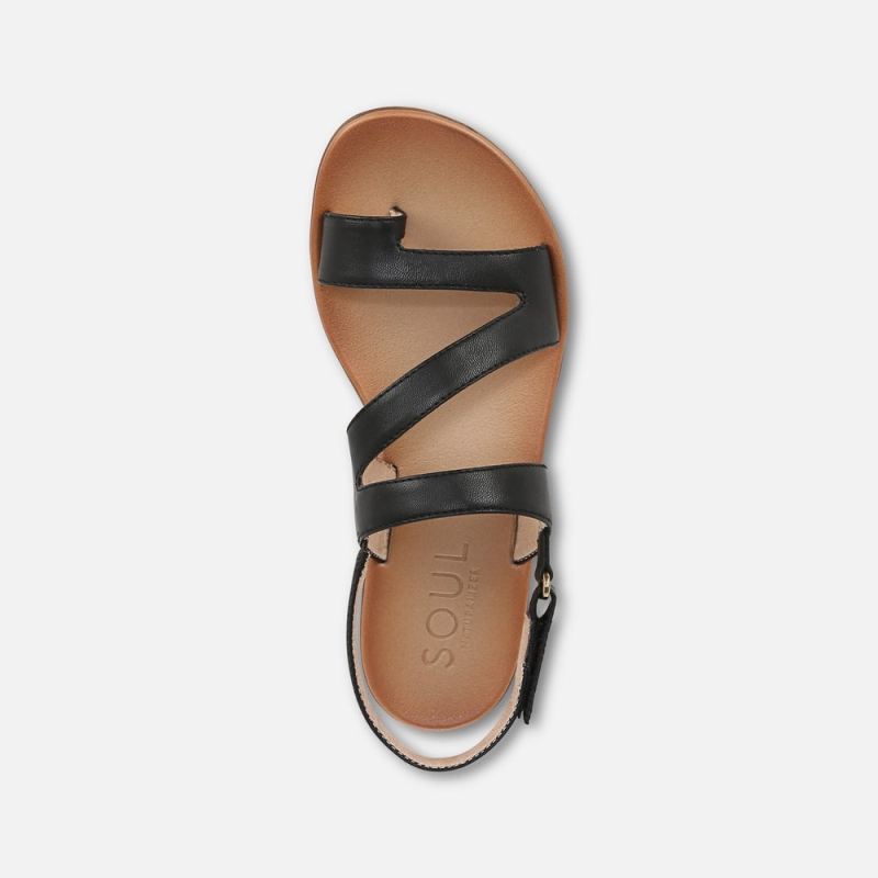Naturalizer Women's Soul Shakina Sandal - Black Faux Leather