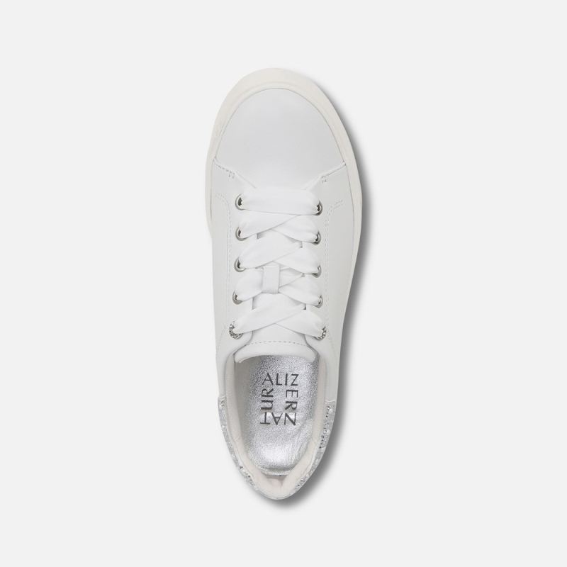 Naturalizer Women's Morrison Bliss Lace Up Sneaker - White Leather