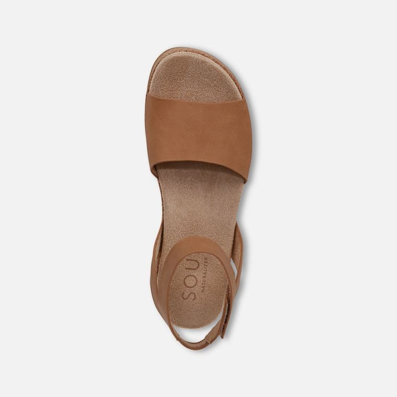 Naturalizer Women's SOUL Deara Sandal - Cookie Dough Faux Leather