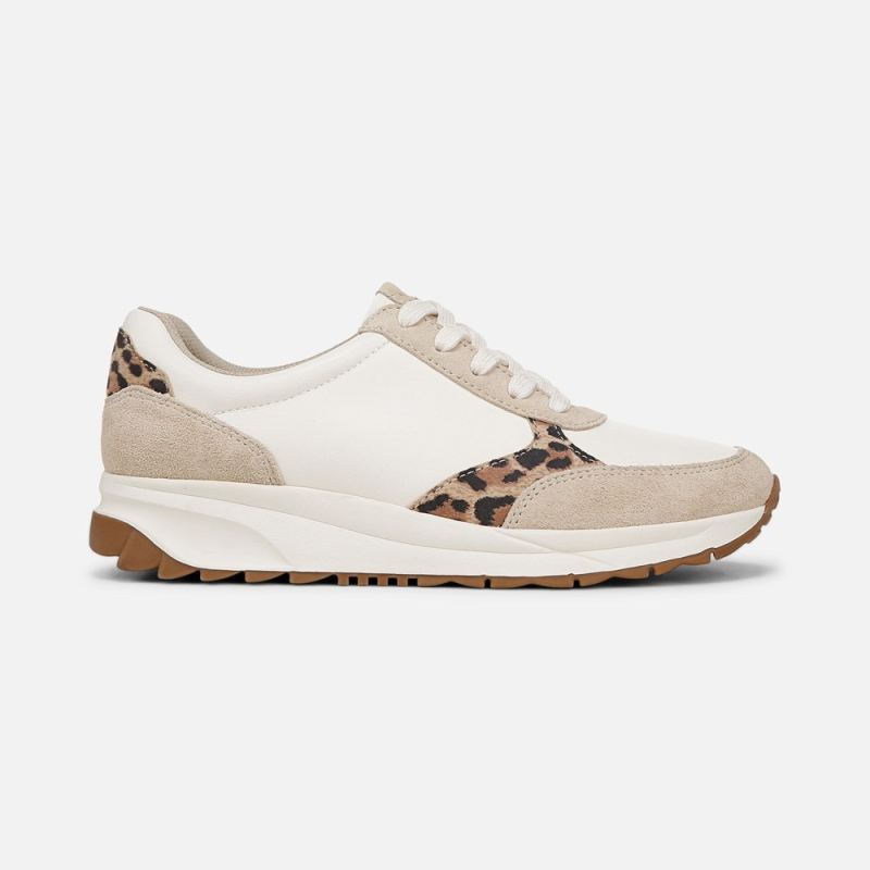 Naturalizer Women's Shay Lace Up Sneaker - Warm White / Leopard Leather