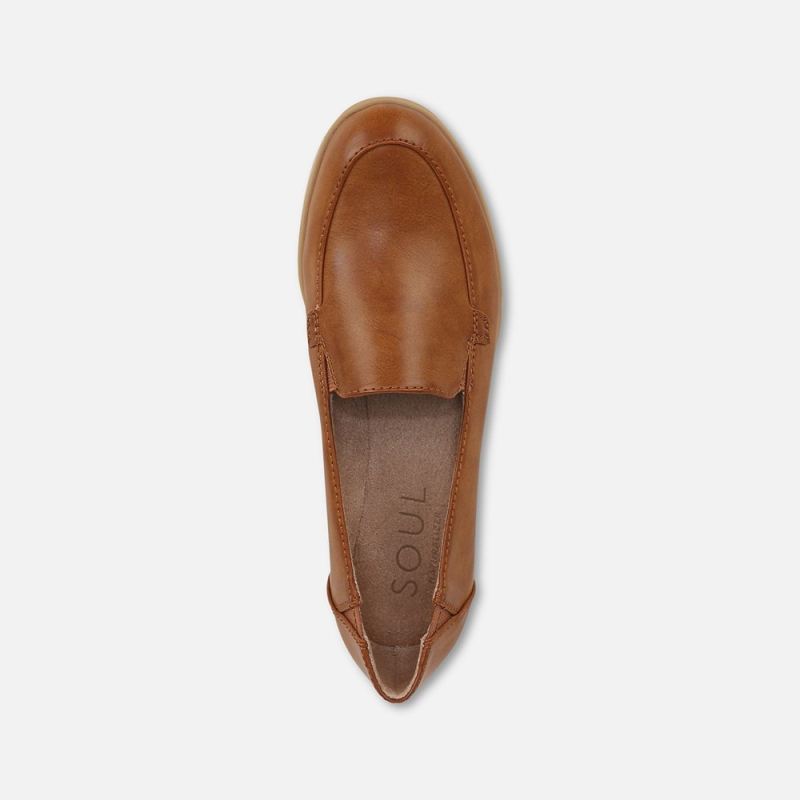 Naturalizer Women's SOUL Idea Moc Loafer - Gingerbread Brown Faux Leather