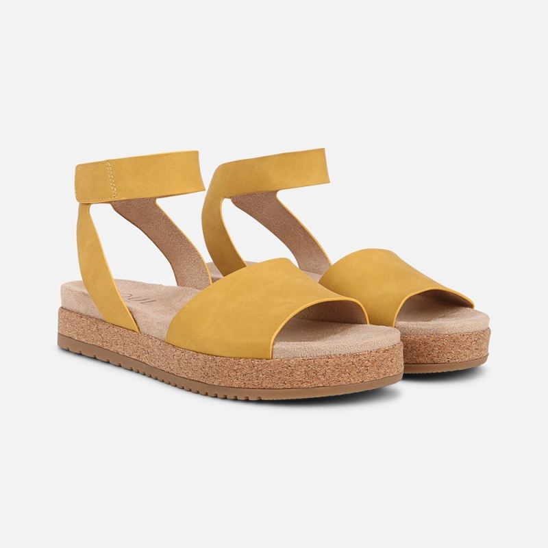 Naturalizer Women's SOUL Deara Sandal - Yellow Faux Leather