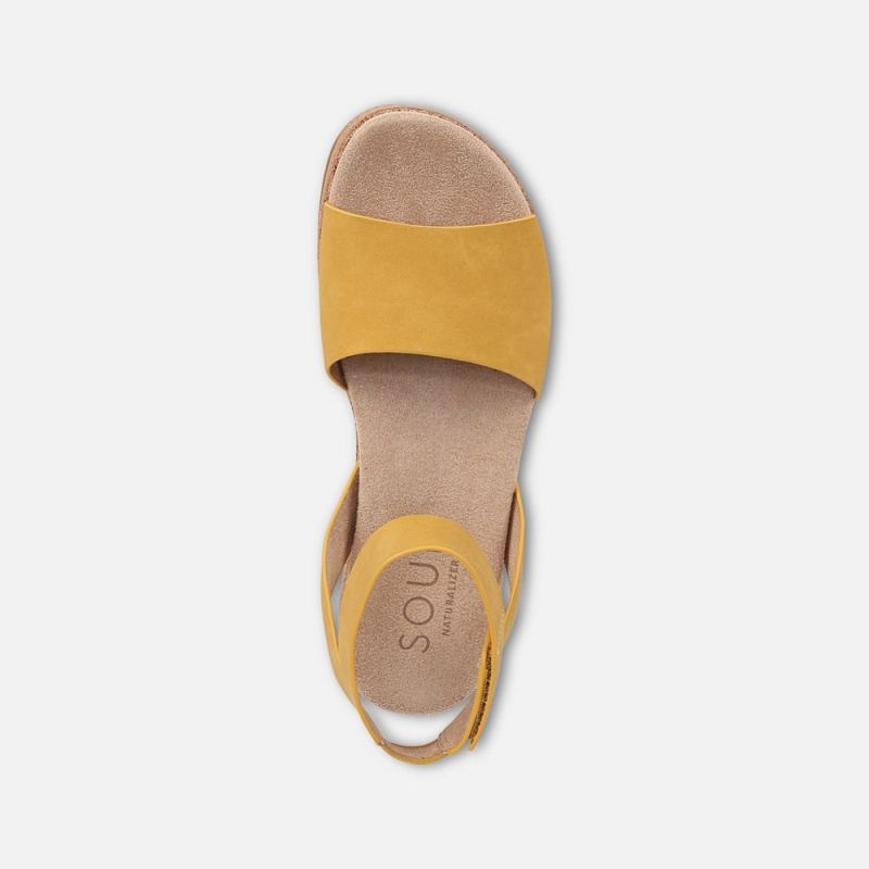 Naturalizer Women's SOUL Deara Sandal - Yellow Faux Leather