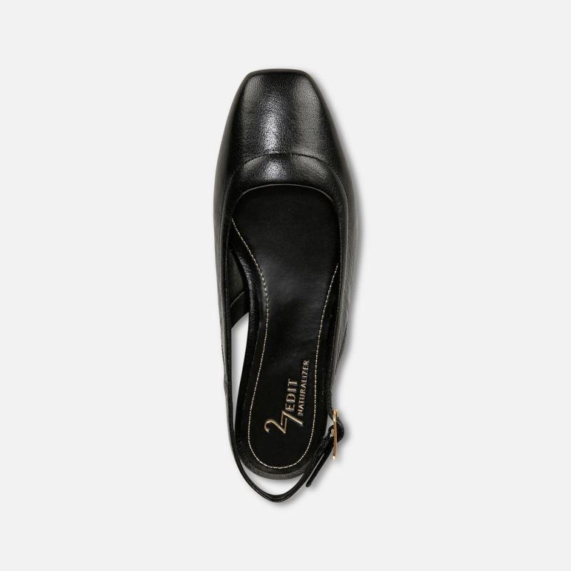 Naturalizer Women's 27 EDIT Cadence Slingback Flat - Black Leather